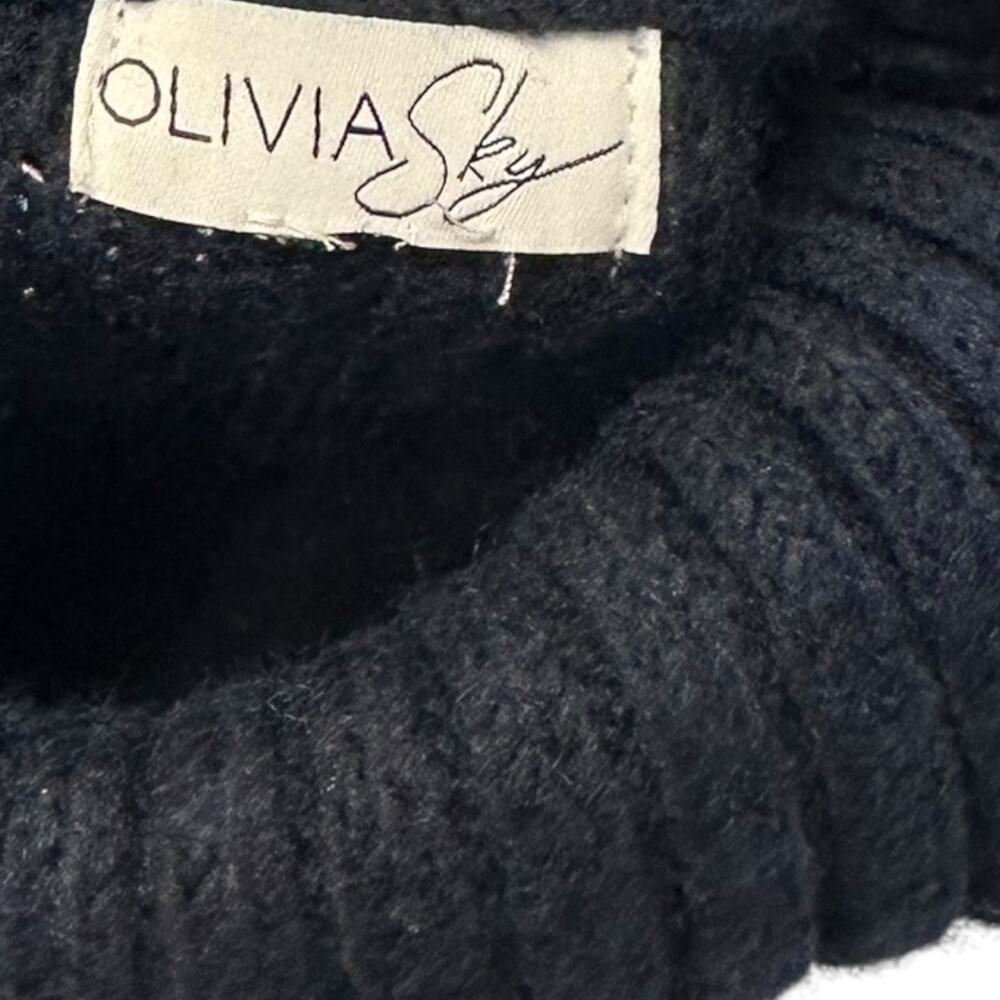 Womens Sweater Vest Size XL Navy Blue Fringe Cowl Neck Cozy Winter Layering - Picture 6 of 8